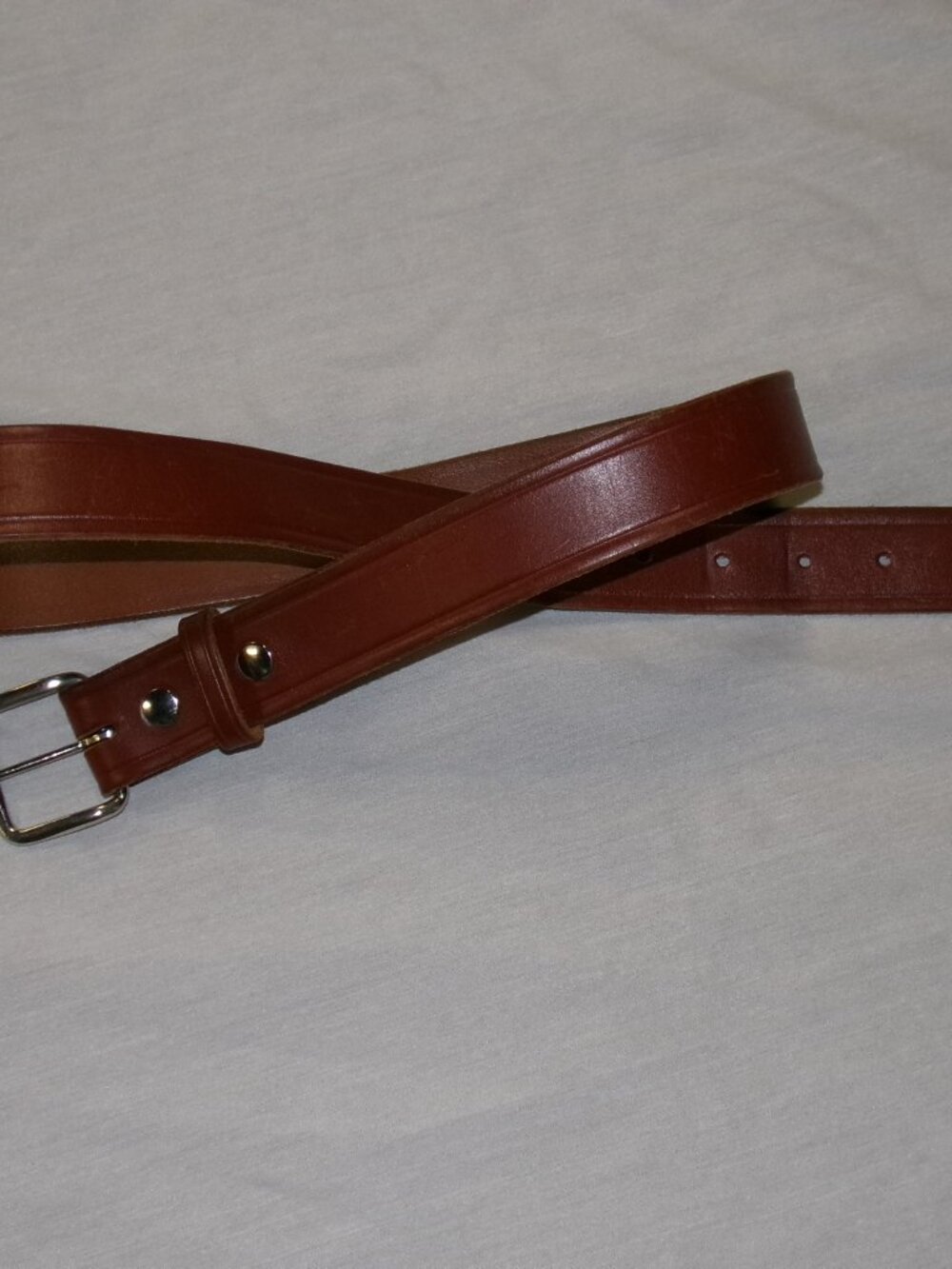 Vintage Coblentz USA Handmade Genuine Leather Size 40 Brown Belt Silver Buckle